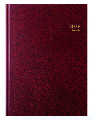 AGENDA BREMAX 2 JOURNALIER BORDEAUX RELIE 2 PAGES/JOUR 21x29cm BREPOLS *2026*