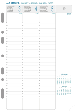 RECHARGE AGENDA EXATIME 21 SEMAINIER VERTICAL 14.2x21cm *2026*
