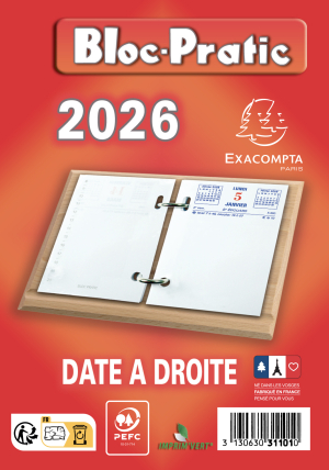 BLOC MEMO DATE A DROITE 8.2x12cm EXACOMPTA *2026*