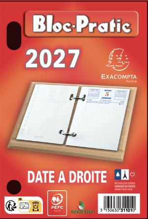 BLOC MEMO DATE A DROITE 8.2x12cm EXACOMPTA *2027*