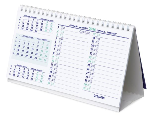 CALENDRIER DE TABLE TRIMESTRIEL WIRE-O 21x12cm BREPOLS *2026*