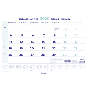 CALENDRIER MURAL MENSUEL WIRE-O 46x31cm *2023*