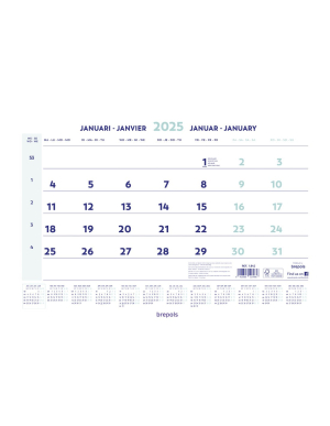 CALENDRIER MURAL MENSUEL WIRE-O 46x31cm *2025*