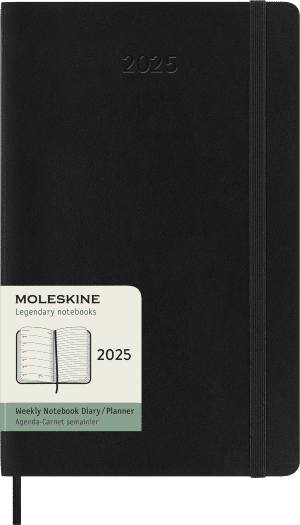 AGENDA MOLESKINE SEMAINIER NOIR POCHE 9x14cm COUVERTURE RIGIDE *2025*