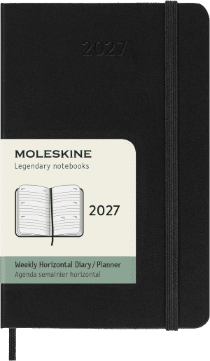 AGENDA MOLESKINE SEMAINIER NOIR POCHE 9x14cm COUVERTURE RIGIDE *2027*