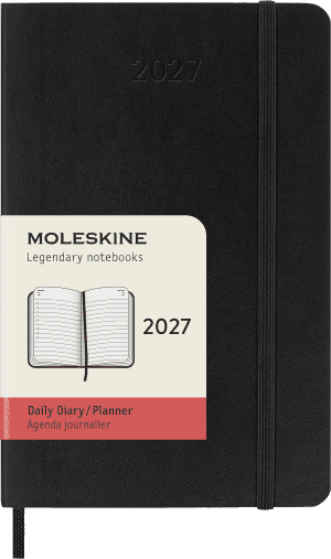AGENDA MOLESKINE JOURNALIER NOIR POCHE 9x14cm COUVERTURE SOUPLE *2027*