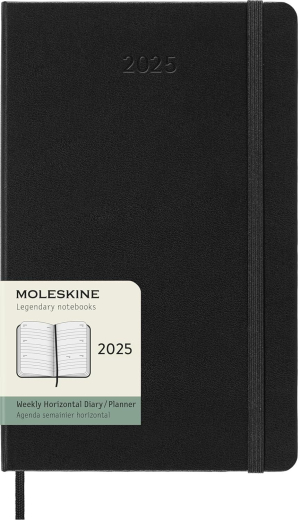 AGENDA MOLESKINE SEMAINIER NOIR GRAND FORMAT 13x21cm COUVERTURE RIGIDE *2025*