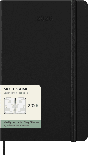 AGENDA MOLESKINE SEMAINIER NOIR GRAND FORMAT 13x21cm COUVERTURE RIGIDE *2026*