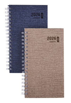 AGENDA ECORAMA SEMAINIER ASSORTI SPIRALE "KAZAR" 9x16cm BREPOLS *2026*"