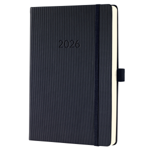 AGENDA CONCEPTUM JOURNALIER A5 NOIR RELIE HARDCOVER & ELASTIQUE SIGEL *2026*