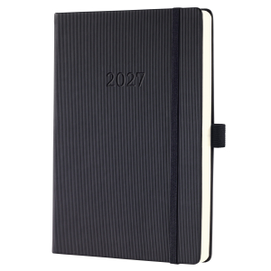 AGENDA CONCEPTUM JOURNALIER A5 NOIR RELIE HARDCOVER & ELASTIQUE SIGEL *2027*