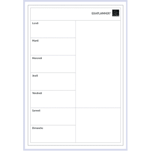 PLANNING HEBDOMADAIRE MAGNETIQUE 43x30cm EXAPLANNER PERSO