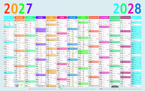 CALENDRIER ANNUEL 40.5x65cm MULTICOLORE EXACOMPTA *2027*