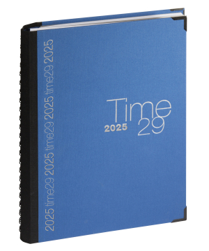 AGENDA TIME 29S JOURNALIER SPIRALE TOILE 21/29.7 BLEU *2025*