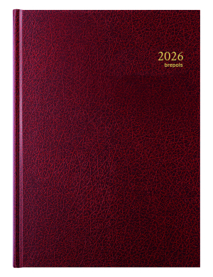 AGENDA BREMAX 1 JOURNALIER BORDEAUX RELIE 21x29cm BREPOLS *2026*