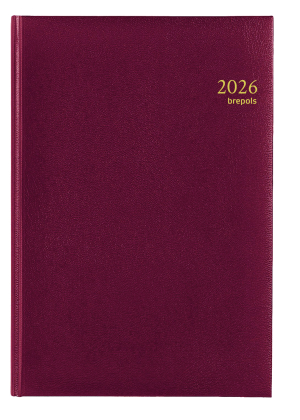 AGENDA OMEGA SEMAINIER BORDEAUX RELIE "LIMA" 21x29cm BREPOLS *2026*