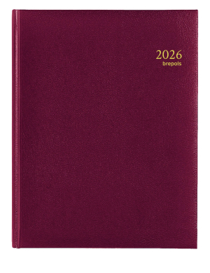 AGENDA TIMING SEMAINIER BORDEAUX RELIE "LIMA" 17x22cm BREPOLS *2026*