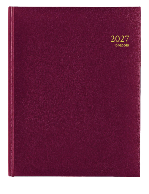 AGENDA TIMING SEMAINIER BORDEAUX RELIE "LIMA" 17x22cm BREPOLS *2027*"