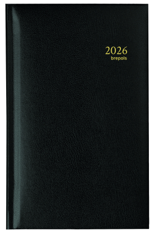 AGENDA INTERPLAN SEMAINIER NOIR RELIE "LIMA" 9x16cm BREPOLS *2026*"