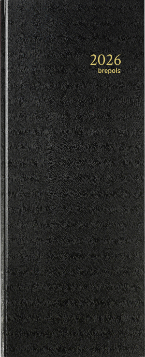 AGENDA DE COMPTOIR JOURNALIER NOIR RELIE 13x31cm BREPOLS *2026*