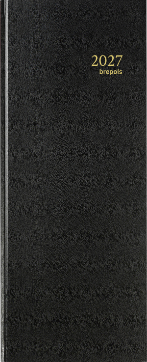 AGENDA DE COMPTOIR JOURNALIER NOIR RELIE 13x31cm BREPOLS *2027*