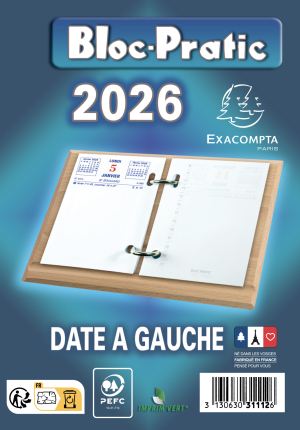 BLOC MEMO DATE A GAUCHE 8.2x12cm EXACOMPTA *2026*