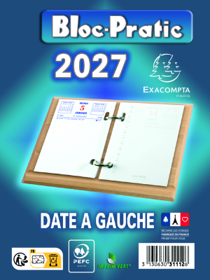 BLOC MEMO DATE A GAUCHE 8.2x12cm EXACOMPTA *2027*