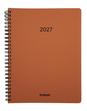 AGENDA TIMING SEMAINIER CALVI SPIRALE ORANGE 17/22 BREPOLS *2027*