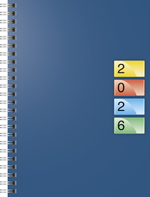 AGENDA 796 SEMAINIER BLEU SPIRALE DATALINE 14.8x20.8CM BRUNNEN *2026*