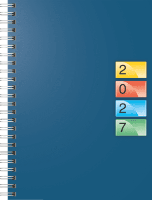 AGENDA 796 SEMAINIER BLEU SPIRALE DATALINE 14.8x20.8cm BRUNNEN *2027