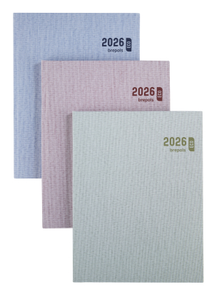 AGENDA TIMING SEMAINIER TOILE OCEAN RELIE ASSORTI 17x22cm BREPOLS *2026*