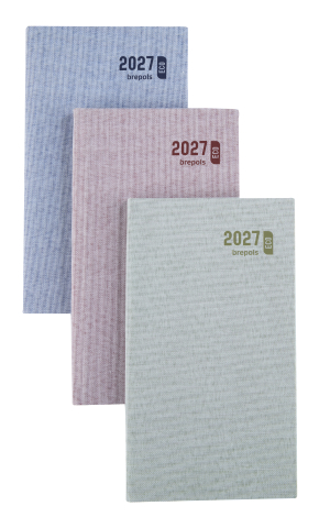 AGENDA INTERPLAN SEMAINIER TOILE OCEAN RELIE ASSORTI 9x16CM BREPOLS *2027*