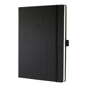 AGENDA CONCEPTUM SEMAINIER A4+ VERTICAL NOIR RELIE SIGEL *2027*