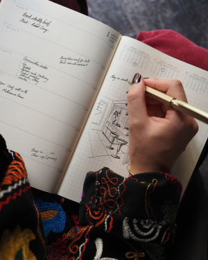 AGENDA WEBPLANNER SEMAINIER NOIR RELIE 14.8x21cm RHODIA *2026*