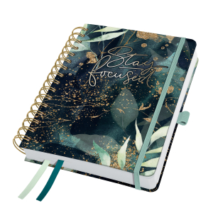 AGENDA INSPIRE SEMAINIER GLAMOROUS LEAVES SPIRALE 168/217 SIGEL *2026*