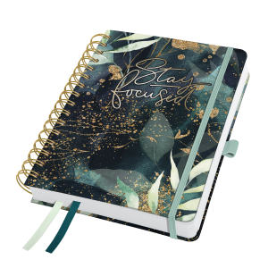 AGENDA INSPIRE SEMAINIER GLAMOROUS LEAVES SPIRALE 168/217 SIGEL *2027*