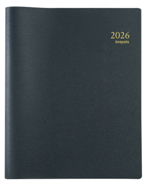 AGENDA TIMING SEMAINIER NOIR "GENOVA" SPIRALE BREPOLS *2026*