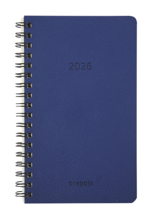 AGENDA INTERPLAN SEMAINIER SPIRALE CALVI BLEU 9x16cm BREPOLS *2026*