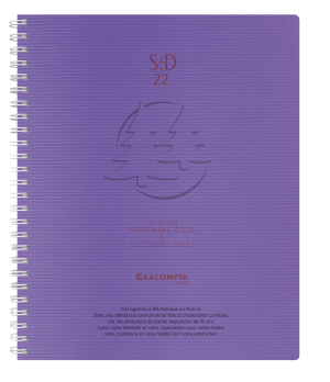 AGENDA LINICOLOR SEMAINIER ASSORTI SPIRALE 18.5x22.5cm EXACOMPTA *2027*