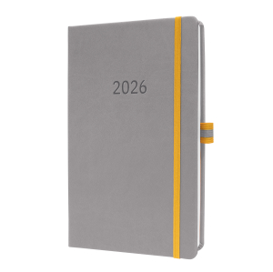 AGENDA LINESCAPE SEMAINIER GRIS CLAIR RELIE HARDCOVER & ELASTIQUE A5 SIGEL *2026*