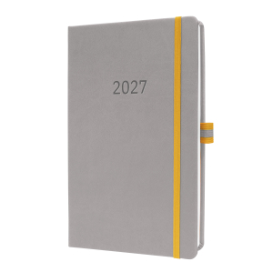 AGENDA LINESCAPE SEMAINIER GRIS CLAIR RELIE HARDCOVER & ELASTIQUE A5 SIGEL *2027*