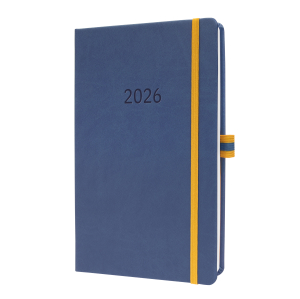 AGENDA LINESCAPE SEMAINIER BLEU RELIE HARDCOVER & ELASTIQUE A5 SIGEL *2026*