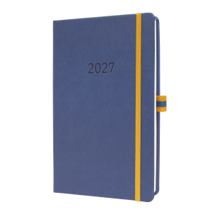AGENDA LINESCAPE SEMAINIER BLEU RELIE HARDCOVER & ELASTIQUE A5 SIGEL *2027*