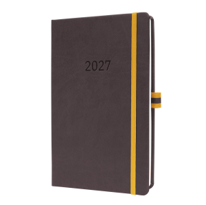 AGENDA LINESCAPE SEMAINIER GRIS FONCE RELIE HARDCOVER & ELASTIQUE A5 SIGEL *2027*