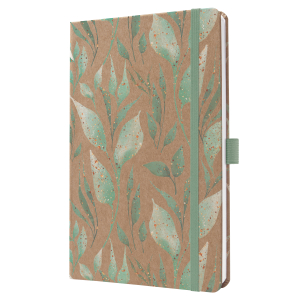 AGENDA PURE SEMAINIER SPARKLE LEAVES RELIE HARDCOVER & ELASTIQUE A5 SIGEL *2026*