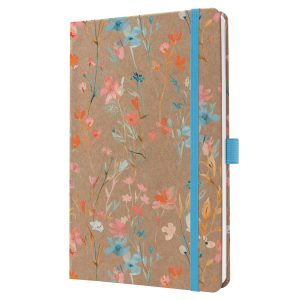 AGENDA PURE SEMAINIER BLUE FLORAL SERENITY RELIE HARDCOVER & ELASTIQUE A5 SIGEL *2026*