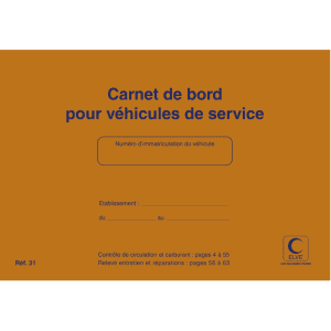 CARNET DE BORD POUR VEHICULE DE SERVICE 150x215cm 64 Pages