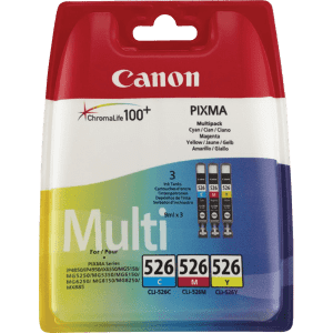 CARTOUCHE JET D'ENCRE CANON CLI-526 COULEUR MULTIPACK C/Y/M/ 3x9ml - paquet de 3