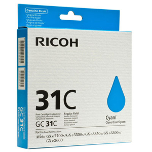 CARTOUCHE JET D'ENCRE RICOH GC31C BLEU CYAN pour GXe5550N/GXe3350N 1920 Pages 405689