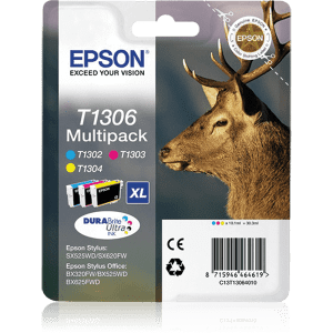 CARTOUCHE JET D'ENCRE EPSON T130x C/M/Y MULTIPACK 3x10.1ml - paquet de 3